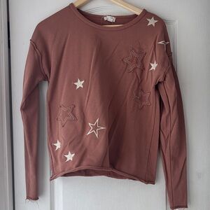Star Embroidered Long Sleeve Top